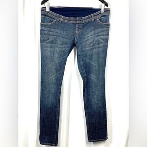 DUO Maternity Jeans Stretch Denim Medium Wash Straight Leg Women Size Small